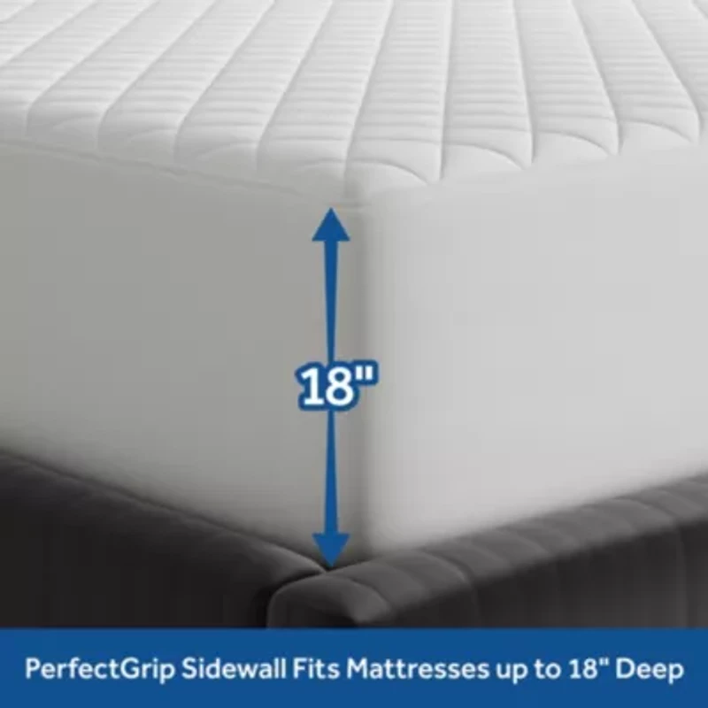 Sealy Luxury 100% Cotton Soft Top Layer, High Loft Comfort Fitted Mattress Pad