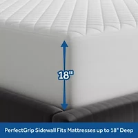 Sealy Luxury 100% Cotton Soft Top Layer, High Loft Comfort Fitted Mattress Pad