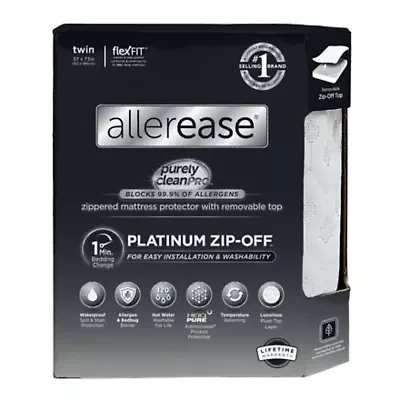 AllerEase Platinum Zip-Off Top Waterproof Mattress Cover Protector
