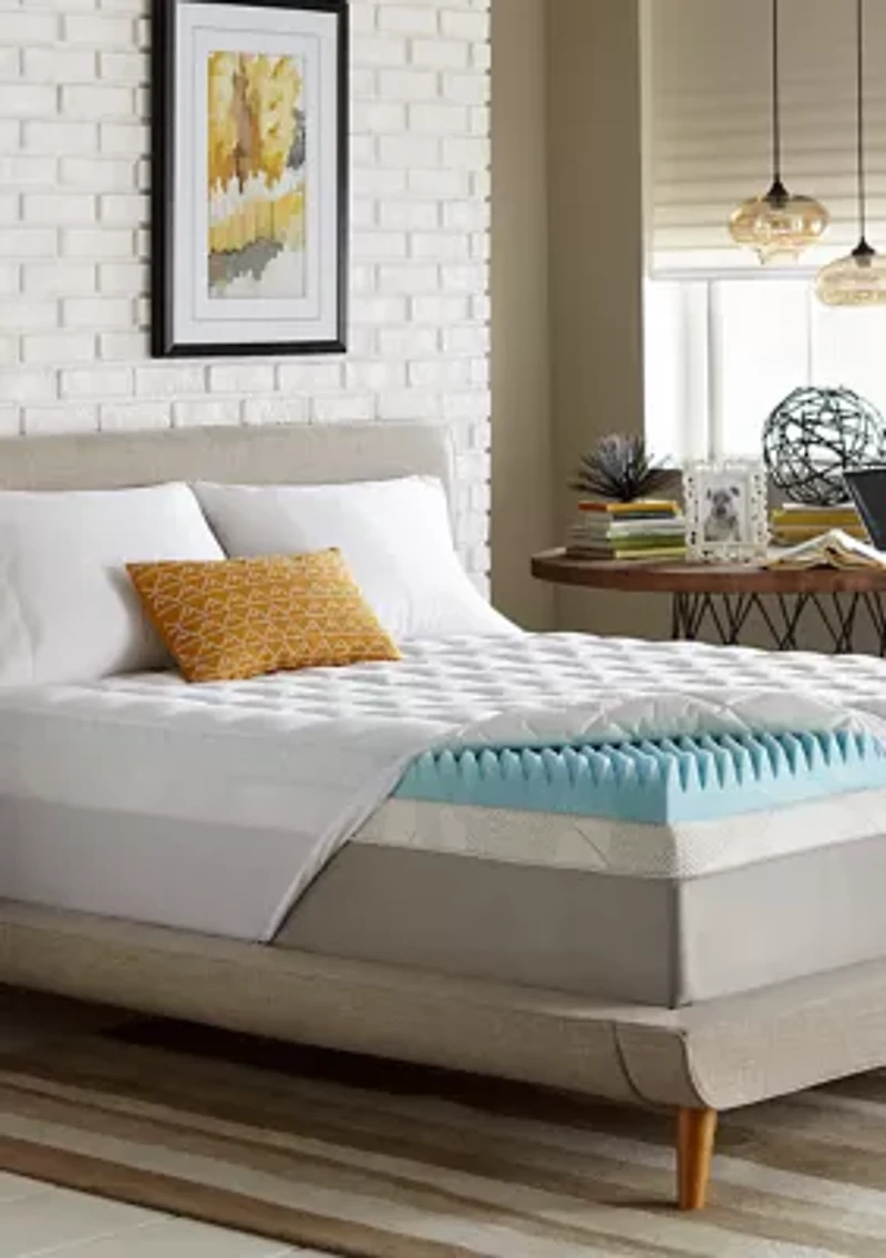 Inch Textured Gel Memory Foam and Fiber Topper