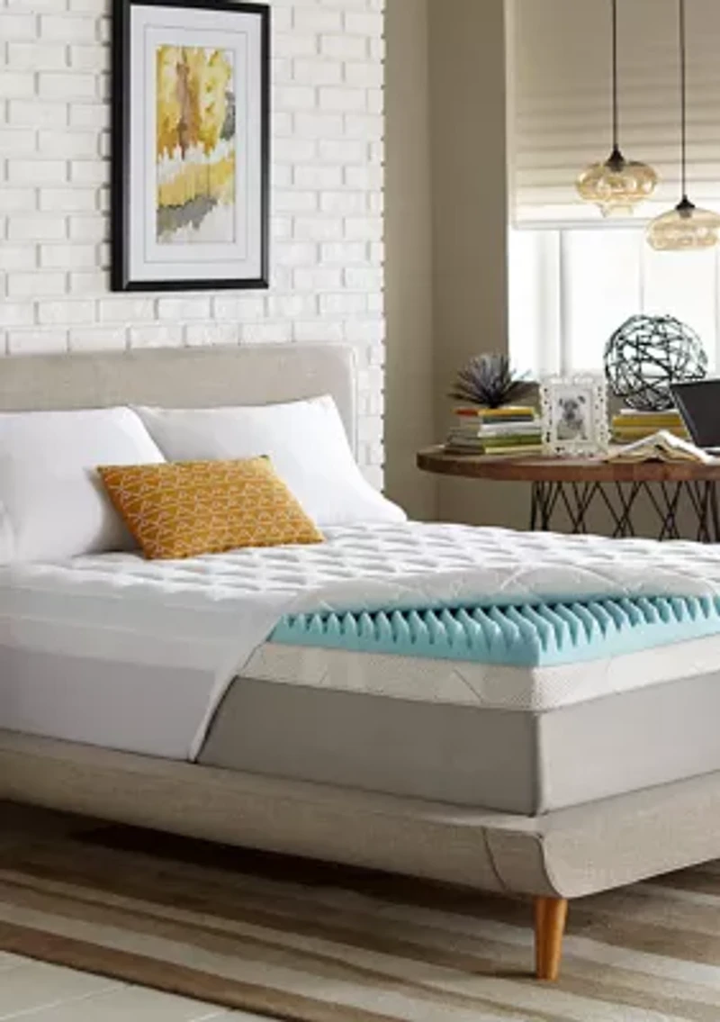 4.5 Inch Textured Gel Memory Foam and Fiber Topper