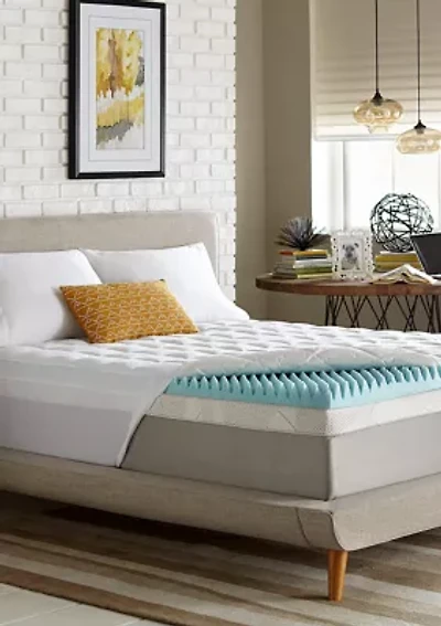 4.5 Inch Textured Gel Memory Foam and Fiber Topper