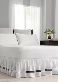 Adjustable Baratta Stitch Embroidered Bed Skirt