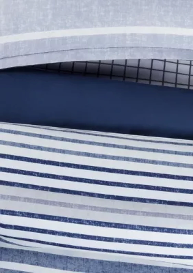 Simply Clean Conrad Variegated Stripe Antimicrobial Complete Bedding Set with Sheets