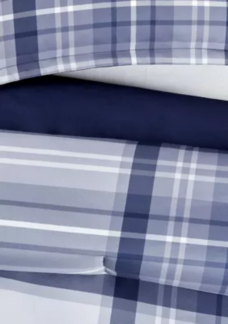 Simply Clean Scott Plaid Antimicrobial Comforter Set