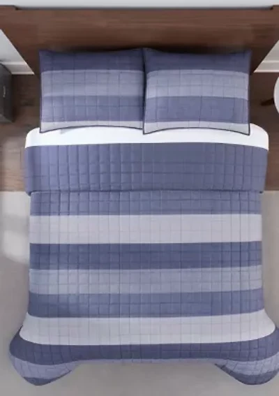 Simply Comfort Billy Textured Stripe Quilt Set