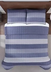 Simply Comfort Billy Textured Stripe Quilt Set