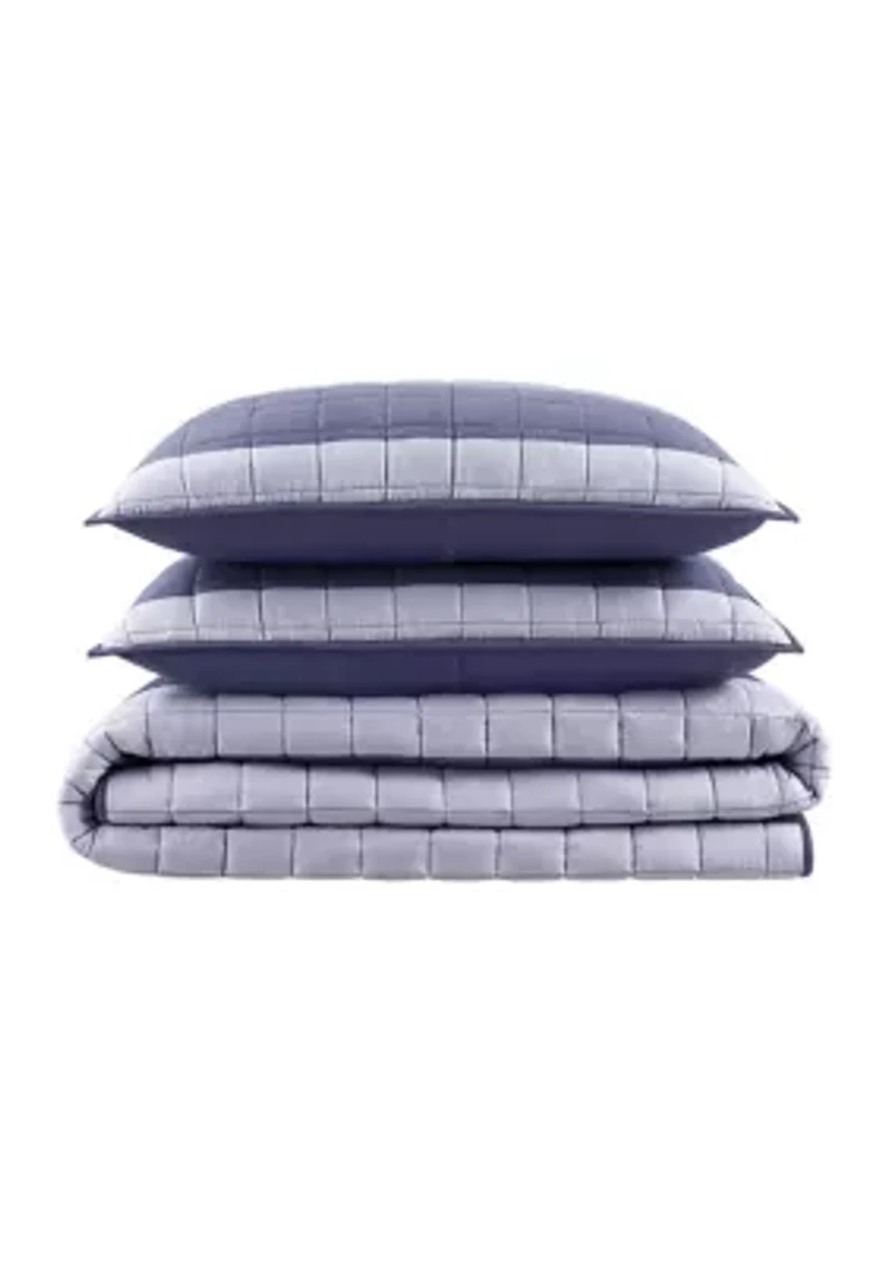 Simply Comfort Billy Textured Stripe Quilt Set