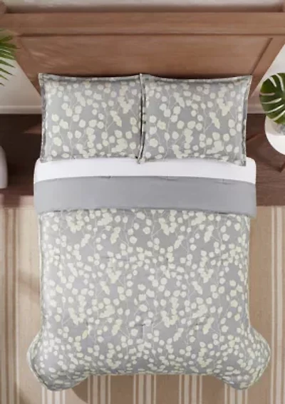 Simply Clean Ellen Botanical Leaf Antimicrobial Comforter Set