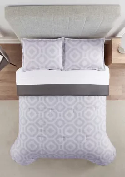 Simply Clean Skyler Textured Geometric Antimicrobial Comforter Set