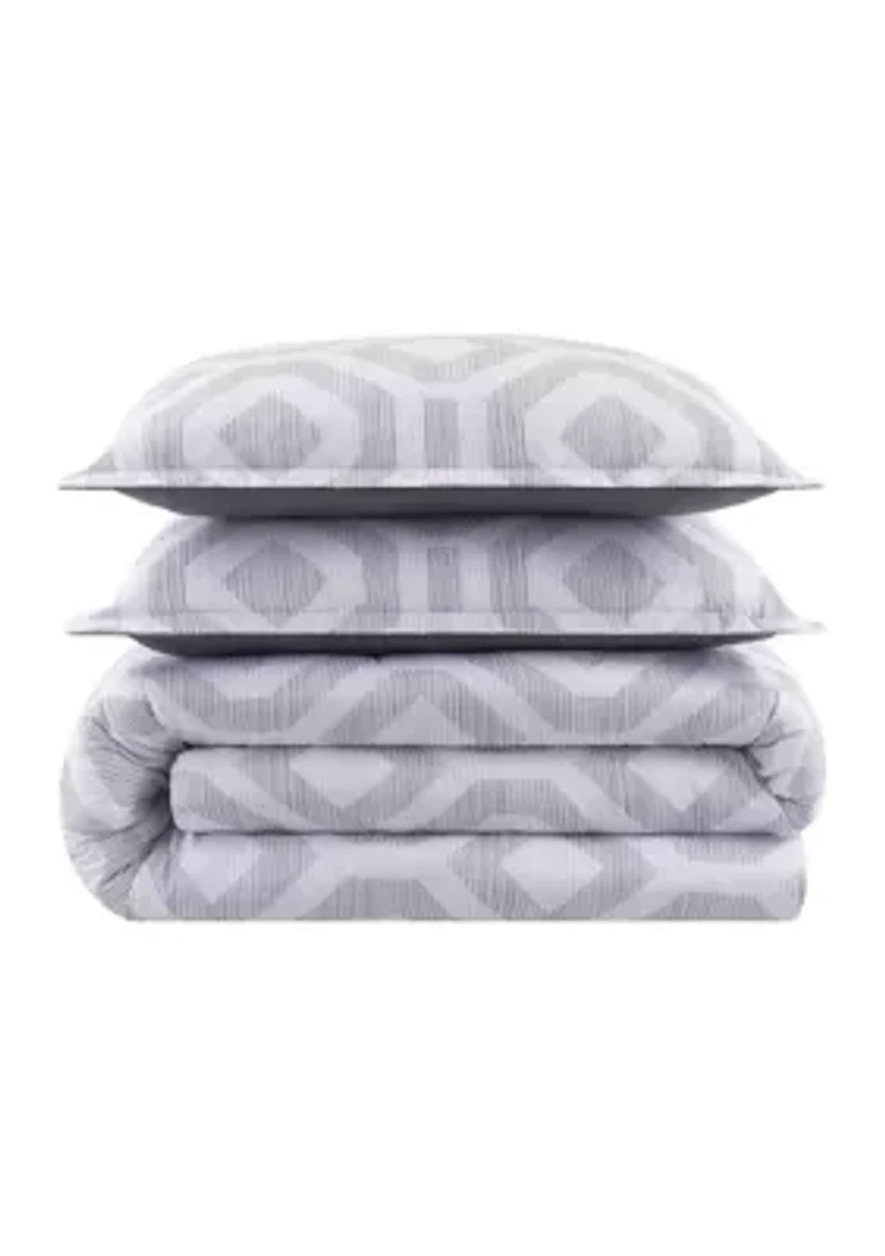 Simply Clean Skyler Textured Geometric Antimicrobial Comforter Set