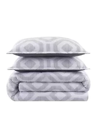 Simply Clean Skyler Textured Geometric Antimicrobial Comforter Set