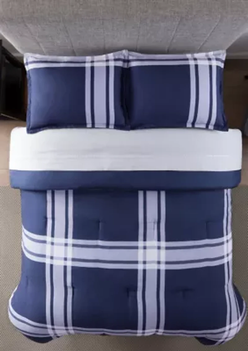 Simply Clean Jax Plaid Antimicrobial Comforter Set