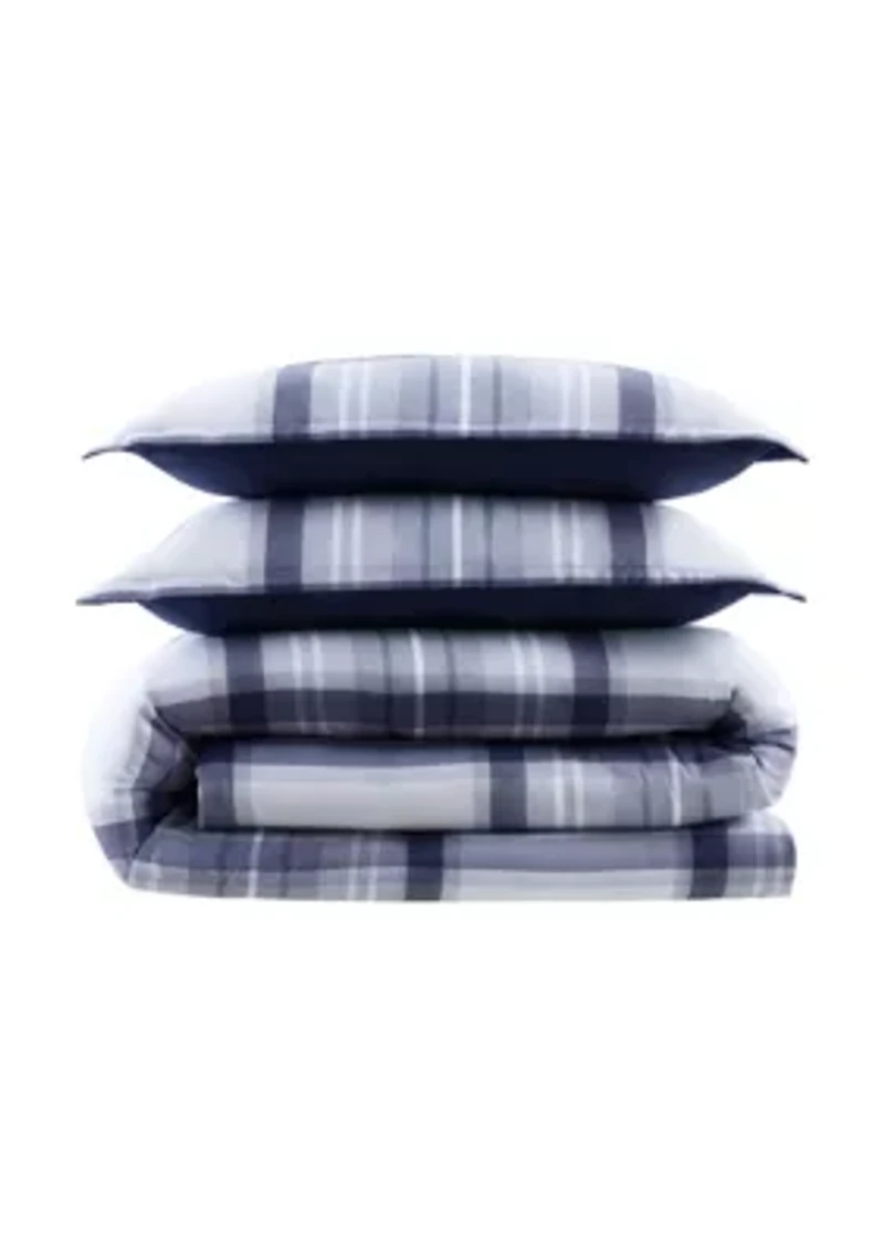Simply Clean Jax Plaid Antimicrobial Comforter Set