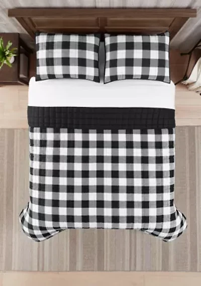 Simply Comfort Alex Buffalo Check Plaid Printed Quilt Set
