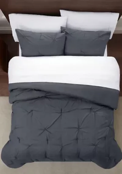 Simply Clean Antimicrobial Pleated Comforter Set