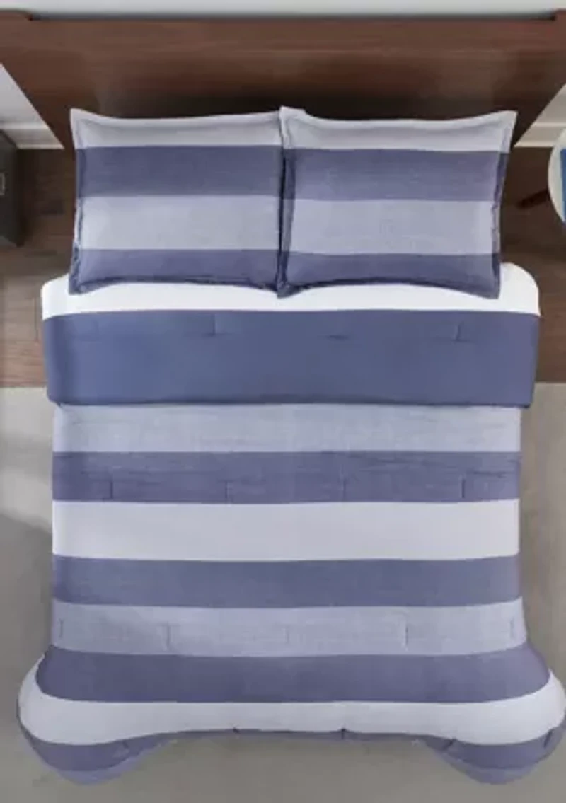 Simply Clean Billy Textured Stripe Antimicrobial Comforter Set