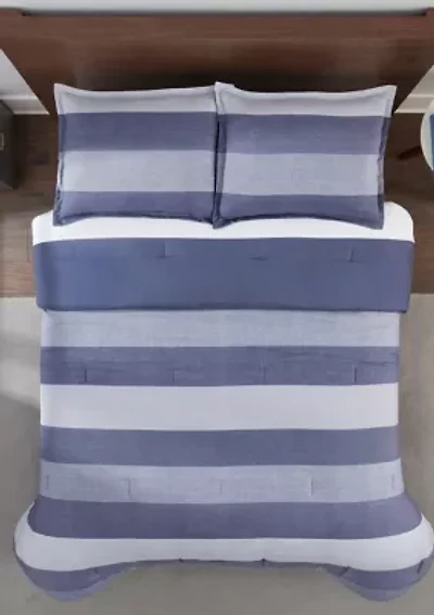 Simply Clean Billy Textured Stripe Antimicrobial Comforter Set