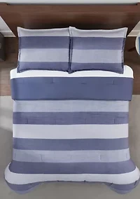 Simply Clean Billy Textured Stripe Antimicrobial Comforter Set