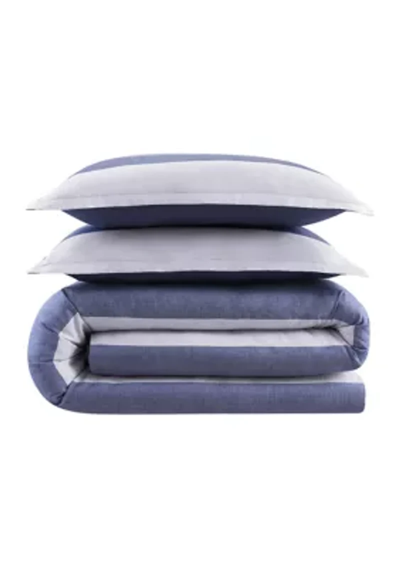 Simply Clean Billy Textured Stripe Antimicrobial Comforter Set