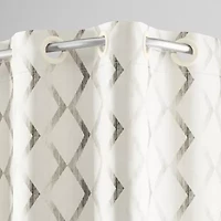 Hookless Faux Silk Shower Curtain with Flex-on Rings and It's a Snap! Fabric Liner with Magnets, 71 In Wide x 74 In Long, Diamond Ombre Print, Ivory