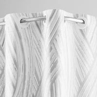 Hookless Faux Silk Shower Curtain with Flex-on Rings and It's a Snap! Fabric Liner with Magnets, 71 In Wide x 74 In Long, Waves Print, Silver