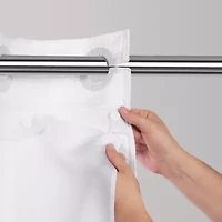 Hookless It's A Snap Shower Curtain Replacement Liner, Fabric Shower Curtain Liner with Magnets, Hookless Curtain with No Sheer Window, 70 In Wide x 69 In Long, White
