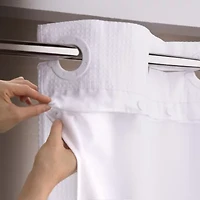 Hookless It's A Snap Shower Curtain Replacement Liner, Fabric Shower Curtain Liner with Magnets, Hookless Curtain with No Sheer Window, 70 In Wide x 69 In Long, White
