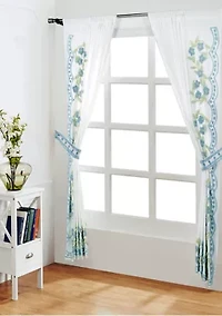 Bloomfield Collection Floral Design 100% Cotton Tufted Unique Luxurious Curtain Set