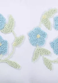 Bloomfield Collection Floral Design 100% Cotton Tufted Unique Luxurious Curtain Set