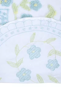 Bloomfield Collection Floral Design 100% Cotton Tufted Unique Luxurious Curtain Set