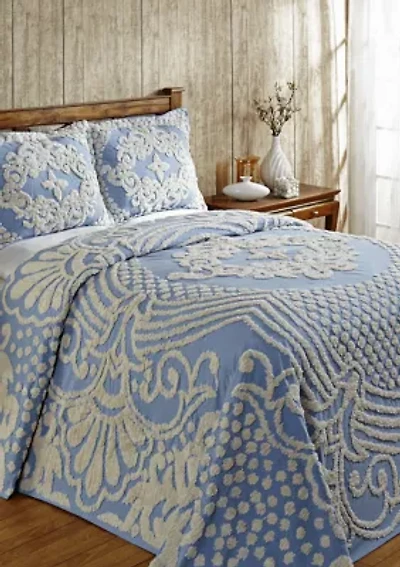 Florence Collection Medallion Design 100% Cotton Tufted Unique Luxurious Bedspread