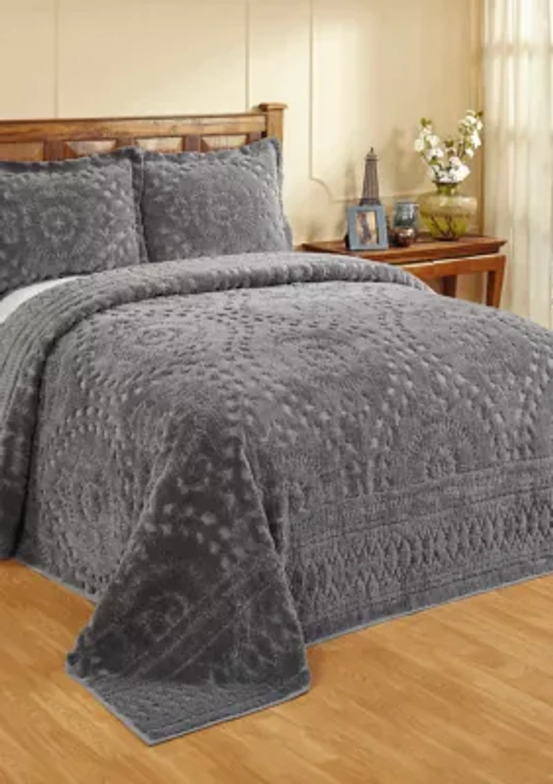 Rio Collection Floral Design 100% Cotton Tufted Unique Luxurious Bedspread