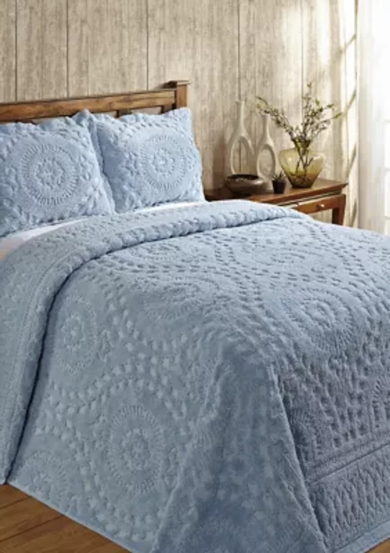 Rio Collection Floral Design 100% Cotton Tufted Unique Luxurious Bedspread