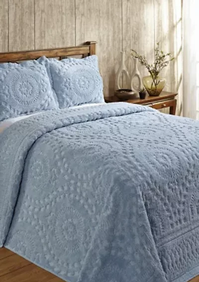 Rio Collection Floral Design 100% Cotton Tufted Unique Luxurious Bedspread