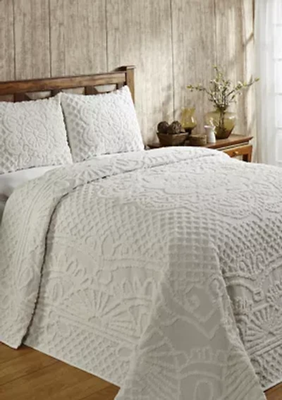 Trevor Collection Medallion Design 100% Cotton Tufted Unique Luxurious Bedspread Set