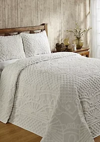 Trevor Collection Medallion Design 100% Cotton Tufted Unique Luxurious Bedspread Set
