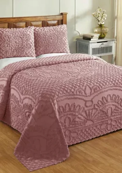 Trevor Collection Medallion Design 100% Cotton Tufted Unique Luxurious Bedspread Set