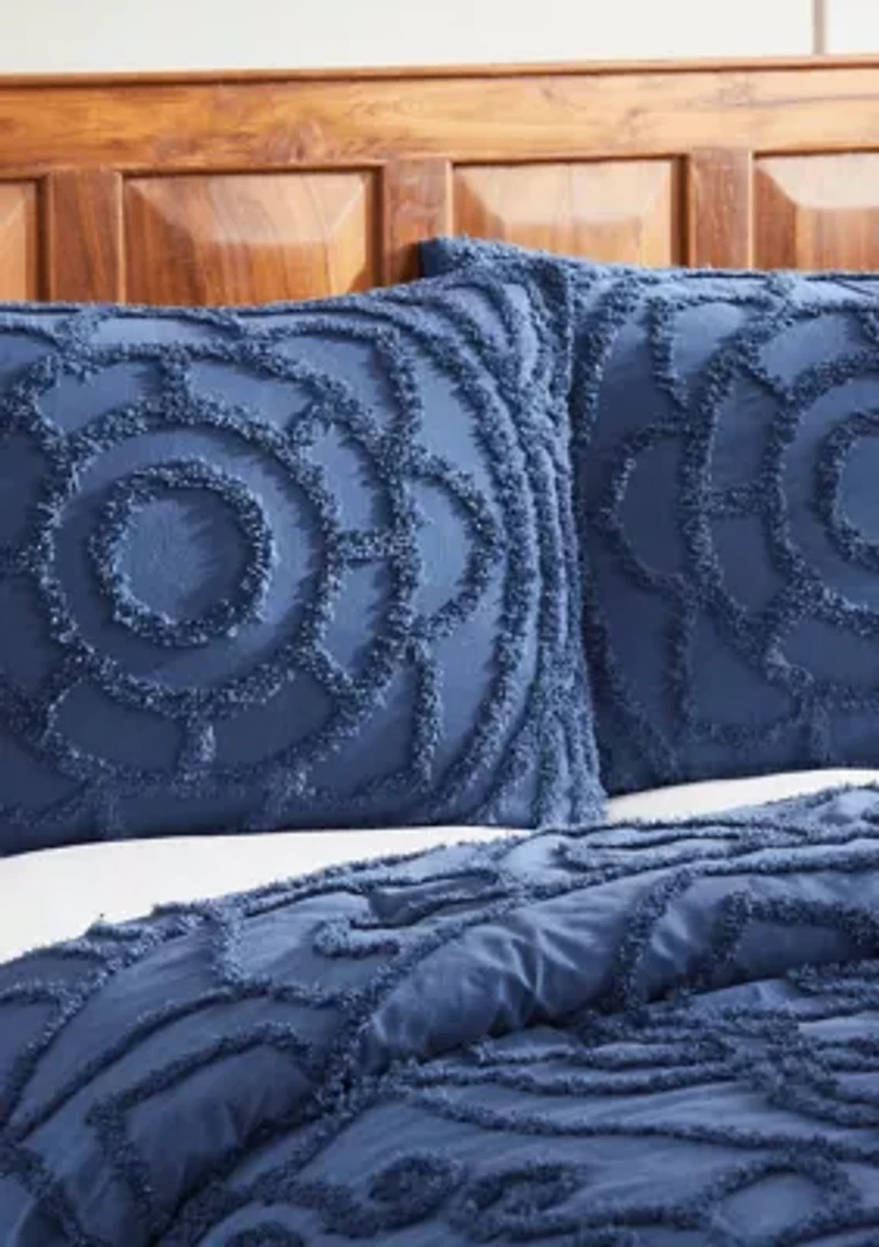 Cleo Comforter Set 100% Cotton Tufted Unique Luxurious Soft Plush Chenille