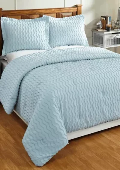 Isabella Comforter Set 100% Cotton Tufted Unique Luxurious Soft Plush Chenille