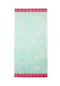 Starfish Turquoise Oversized Beach Towel