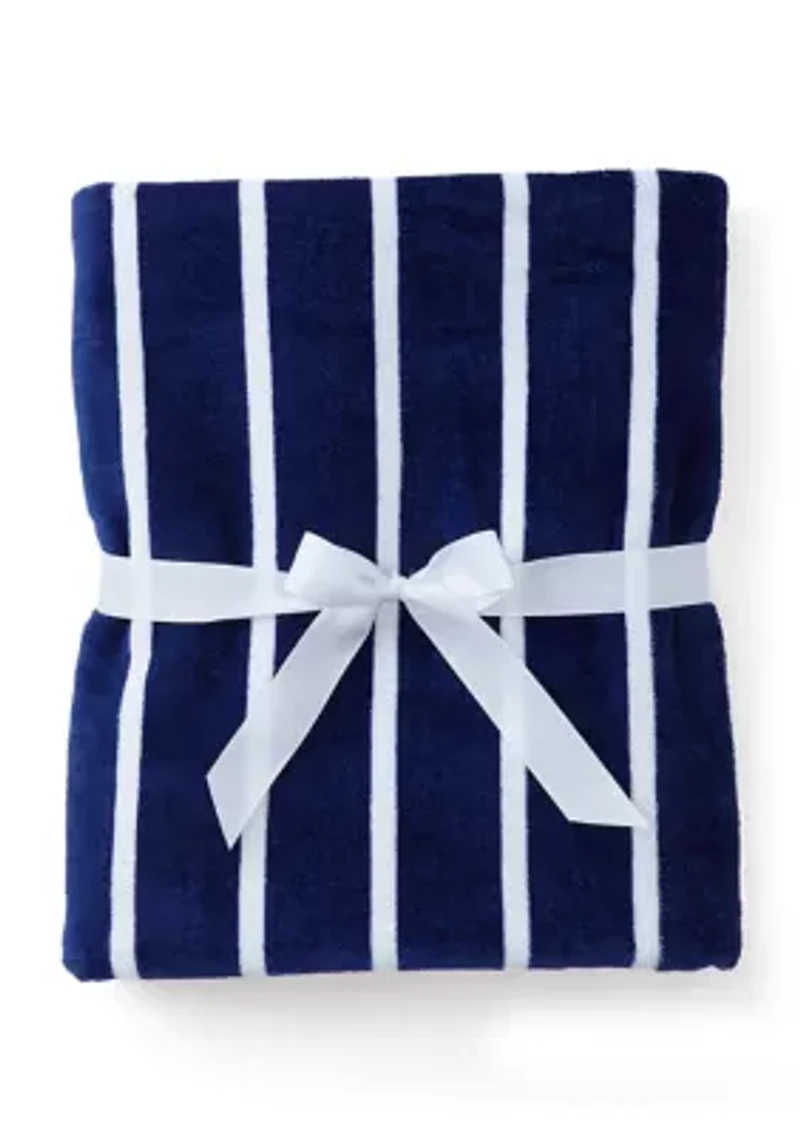 Kids Navy Striped Hooded Towel