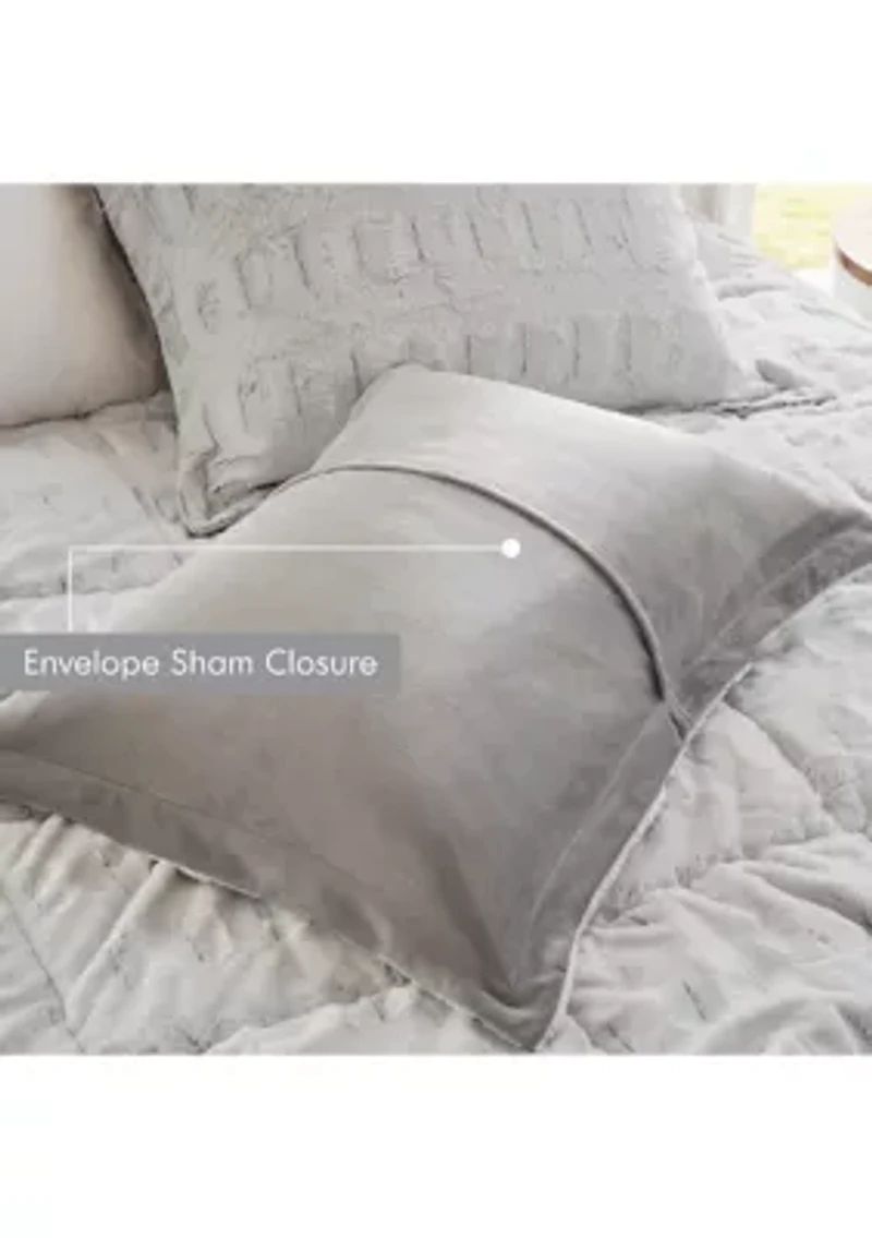 Gia Back Print Long Fur Comforter Mini Set