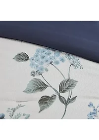 Zennia 7 Piece Printed Seersucker Comforter Set with Throw Blanket