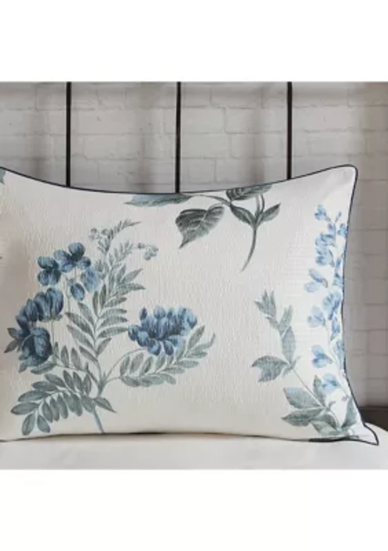 Zennia 7 Piece Printed Seersucker Comforter Set with Throw Blanket