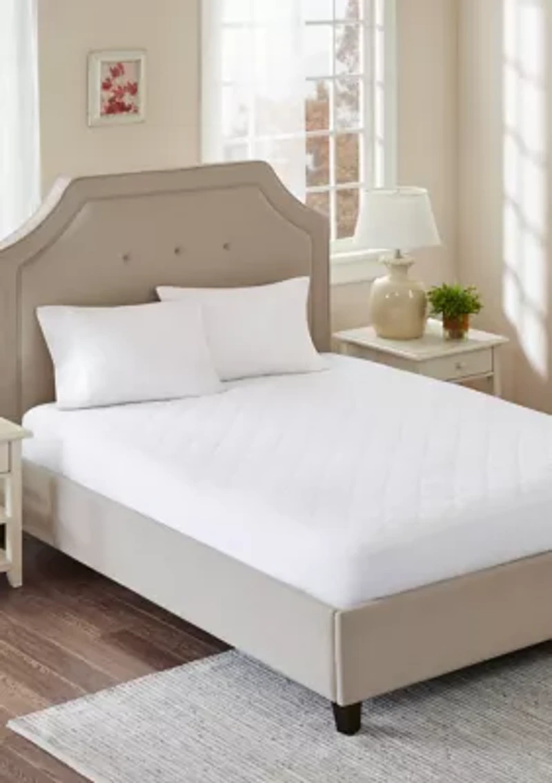 All Natural Cotton Percale Quilted Mattress Pad