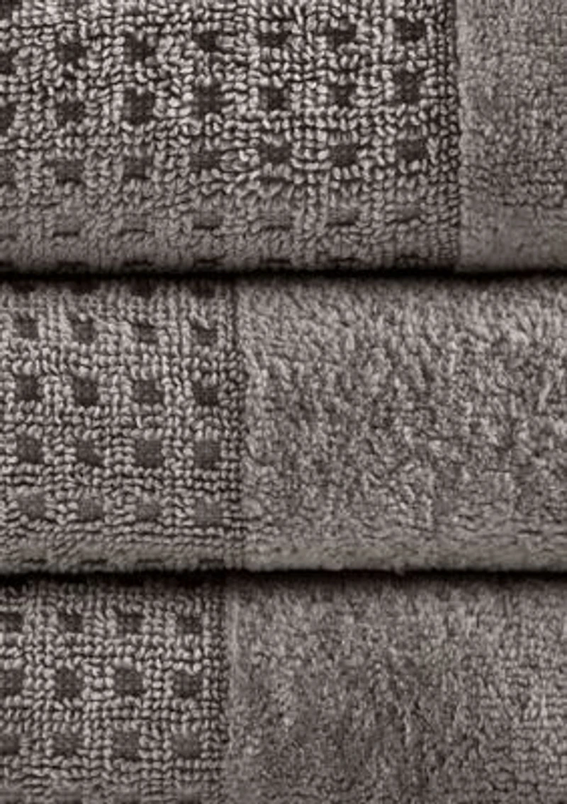 Spa Waffle Cotton Jacquard Antimicrobial Bath Towel 6 Piece Set