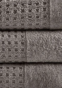 Spa Waffle Cotton Jacquard Antimicrobial Bath Towel 6 Piece Set