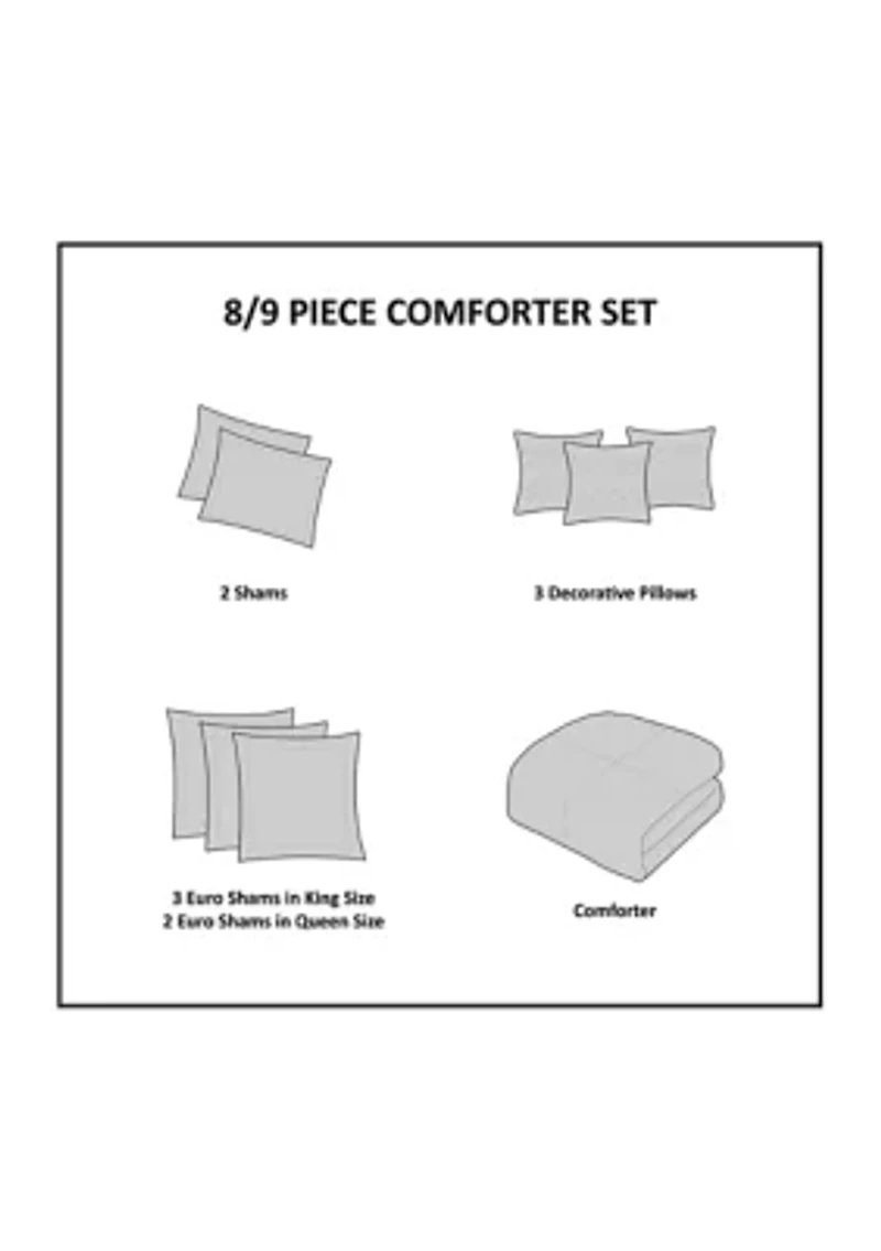 Grace Geometric Oversized Jacquard Comforter Set