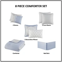 Panache 8 Piece Embroidered Microfiber Comforter Set